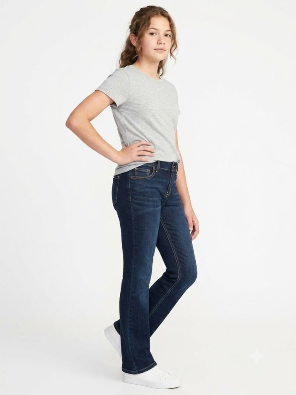 Cat & Jack Girls Stretch Jeans Boot Cut Dark Wash Size 14